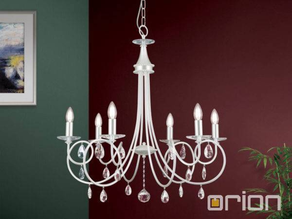 Orion Chandelier Giada with 6 Lamps in Silver-Matt Finish