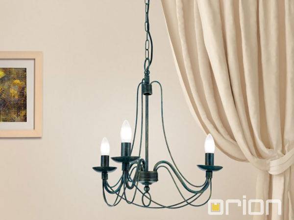 Orion Vela chandelier with 3 Lamps in Antique Finish