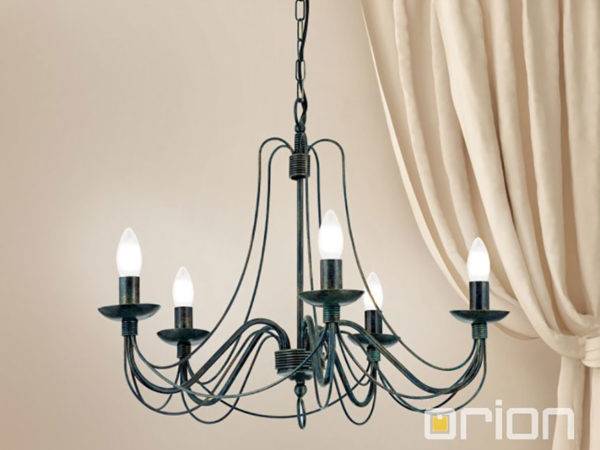 Orion Vela Chandelier with 5 Lamps in Antique Finish