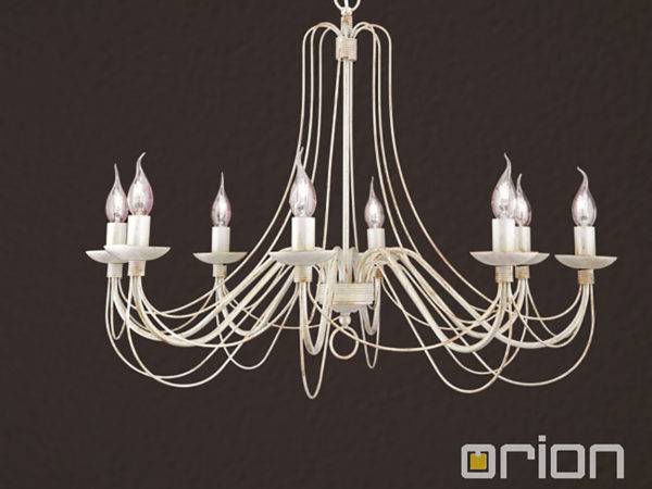 Orion Vela Chandelier with 8 Lamps in Ivory Finish