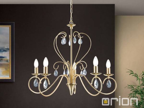 Люстра Orion Alessia с 5 Лампами и Позолотой 24 Карат