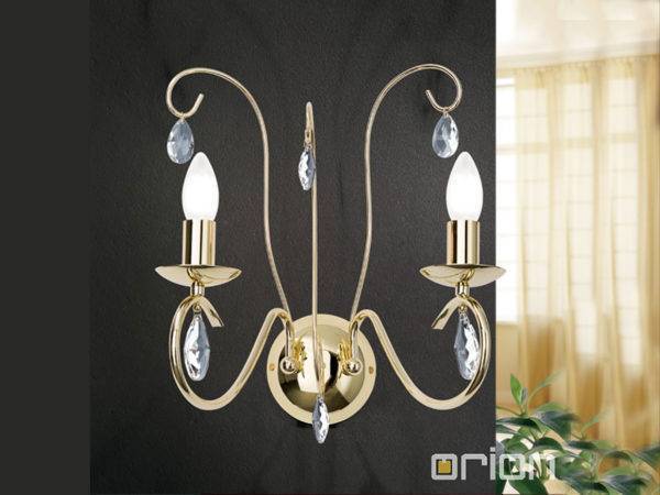 Orion Alessia Wall Light with 2 Lamps & 24K Gold Plated