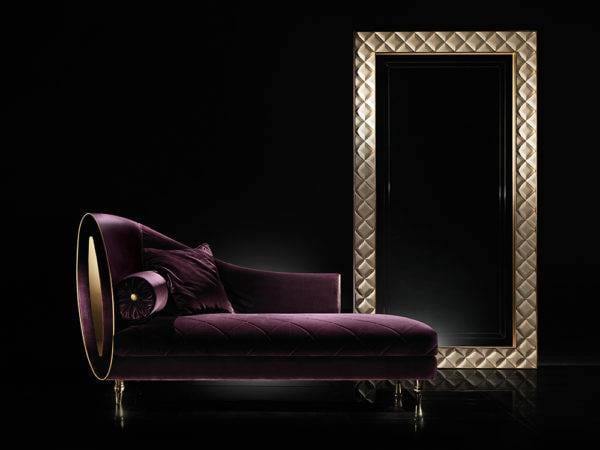 Бархатный шезлонг, бархатная кушетка сиреневого цвета с золотитыми отделками, purple velvet chezlong with golden detaiils, մանուշակագույն թավշյա շեզլոնգ ոսկեզօծ դետալներով,