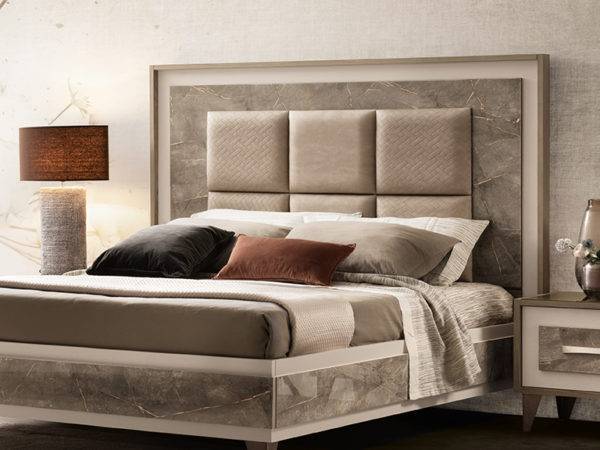 Պահոցով մահճակալ փափուկ գլխամասով, էլեգանտ և մոդեռն մահճակալ