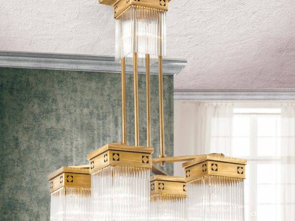 Chandelier ART QUATRO, 5-flames, antique bronze