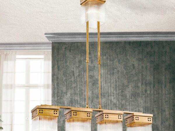 Pendant lamp ART QUATRO, 5-flames, antique bronze