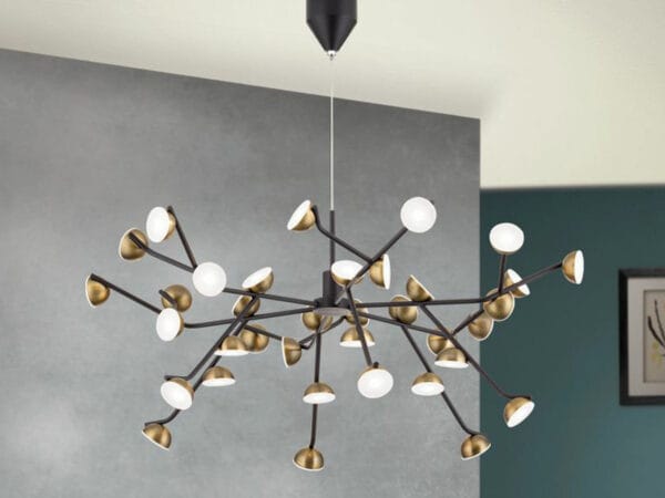 BLOSSOM LED pendant lamp, 36-flames, Antique