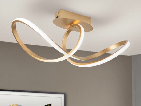 LED ceiling chandelier CIRCUS, matt brass